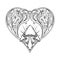 Classic heart victorian flourish ornament illustrations silhouette