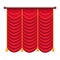 Classic Heavy Red Drape with Gold Tie Back Vector