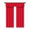 Classic Heavy Red Drapes on Cornice Vector