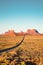 Classic highway view in Monument Valley at sunset, USA