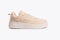 Classic hipster biege sneakers on white background, active lifestyle. Summer concept.