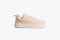 Classic hipster biege sneakers on white background, active lifestyle. Summer concept.