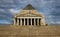 Classic and historic stone Shrine of Remembrance with portico on grand stairs in Melbourne, Victoria, Australia