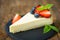 Classic homemade New York Cheesecake with fresh berry fruits