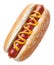 Classic hot dog with mustard and ketchup