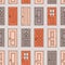 Classic house closed front door seamless pattern