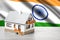 Classic house on Indian flag background