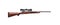 A classic hunting bolt rifle with a wooden butt and a telescopic sight. Weapons for sports, hunting and self-defense. Isolate on a