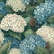 classic hydrangea painting seamless pattern