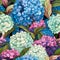 classic hydrangea painting seamless pattern