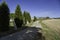 The classic image of countryside road with cypress of Tuscany around Pienza