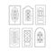 Classic interior and front wooden doors - simple for your design. Icon set isolated on white .