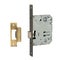 Classic interior lock in the form of a latch in a combined color with a strike plate