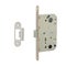 Classic interior lock in the form of a latch with a rubber bolt for noise insulation in satin color