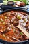 Classic irish beef and beer stew, close-up