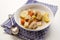 Classic irish stew with a spoon and deep plate