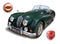 Classic Jaguar XK140 British Sports Car- Jaguar isolated