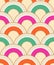 Classic japanese scallop wave pattern. Overlapping circles vector background for fabrics, packaging, kimono, paper.