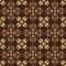 Classic Javanese batik pattern with dark brown color and simple flower motifs