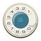 Classic land line rotary dial on white vector