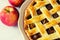 Classic lattice weave apple pie two fruit vintage toned