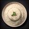 Classic Lebanese rice in a plate, top view. An excellent side dish for many Middle Eastern and Arabic dishes. Generative AI