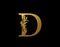 Classic Letter D Icon. Luxury Gold alphabet arts logo. Vintage Alphabetical Icon for book design, brand name, stamp, Restaurant,