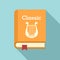 Classic literary book icon, flat style