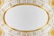 Classic luxury interior details, ceiling decoration with round frame