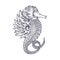 Classic luxury seahorses ornament monochrome