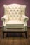 Classic luxury White Leather armchair