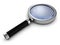 Classic magnifier glass on white background