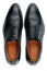 Classic male black leather shoes isolated on a white