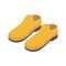 Classic male yellow stylish boots outdoor wearing minimalist 3d icon isometric vector illustration