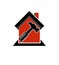 Classic mallet vector icon, industrial utensil. Simple house wit