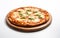 Classic Margherita Pizza Snapshot on White Background