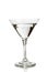 Classic martini glass filled with clear drink