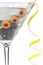 Classic martini with lemon decoration