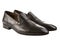 Classic men`s shoes on a white background, dark brown fashion shoes, isolate