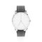 Classic men watch. White dial and black leather bracelet