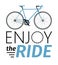 Classic mens town, road bike with enjoy the ride title, detailed vector illustration for card, t-shirt, etc.