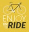 Classic mens town, road bike with enjoy the ride title, detailed vector illustration for card, t-shirt, etc.