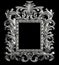 Classic metall frame with ornament decor isolated on black background