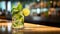 a Classic mojito cocktail on a bar counter