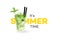 Classic Mojito Coctail On White Background. Seasonal Summer Conceptual Banner. Vector Design Element