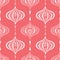 Classic Monochrome Coral Handdrawn Ogee Vector Seamless Pattern. Retro Pink Elegant Traditional Background