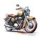 Classic motocycle, watercolor style on White background