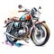 Classic motocycle, watercolor style on White background