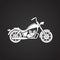 Classic Motorcycle icon on black background for graphic and web design, Modern simple vector sign. Internet concept. Trendy symbol