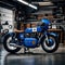 Classic motorcycle parked in a garage - ai generated image